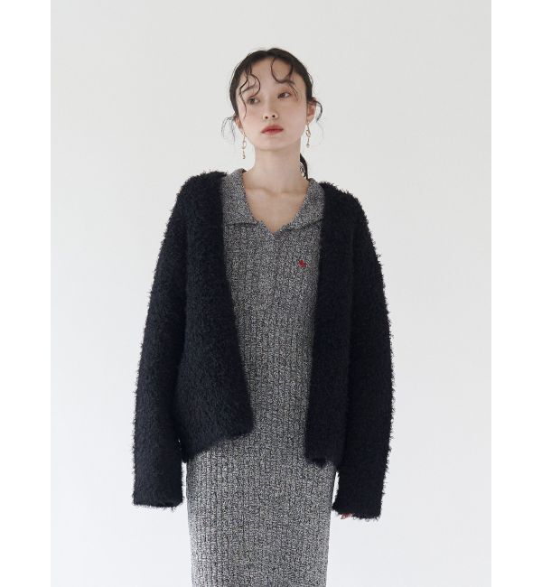 LAGUNAMOON「【WEB限定】ループヤーンセッケツニットブルゾン」|カーディガン|