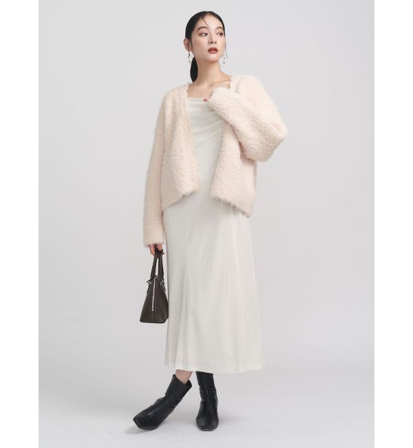 LAGUNAMOON「【WEB限定】ループヤーンセッケツニットブルゾン」|カーディガン|