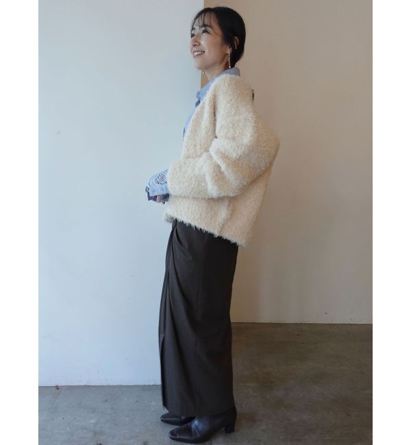 LAGUNAMOON「【WEB限定】ループヤーンセッケツニットブルゾン」|カーディガン|