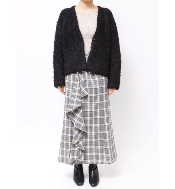 LAGUNAMOON「【WEB限定】ループヤーンセッケツニットブルゾン」|カーディガン|