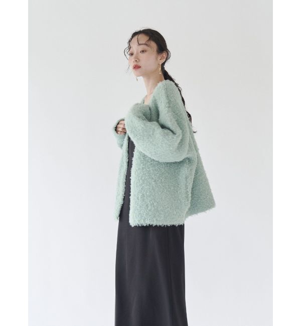 LAGUNAMOON「【WEB限定】ループヤーンセッケツニットブルゾン」|カーディガン|