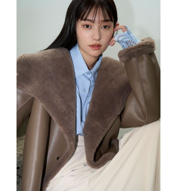 LAGUNAMOON「フェイクムートンスタンドカラーコート」|その他|