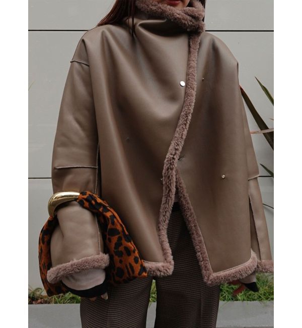 LAGUNAMOON「フェイクムートンスタンドカラーコート」|その他|