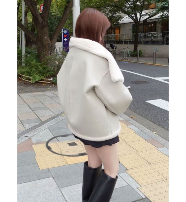 LAGUNAMOON「フェイクムートンスタンドカラーコート」|その他|