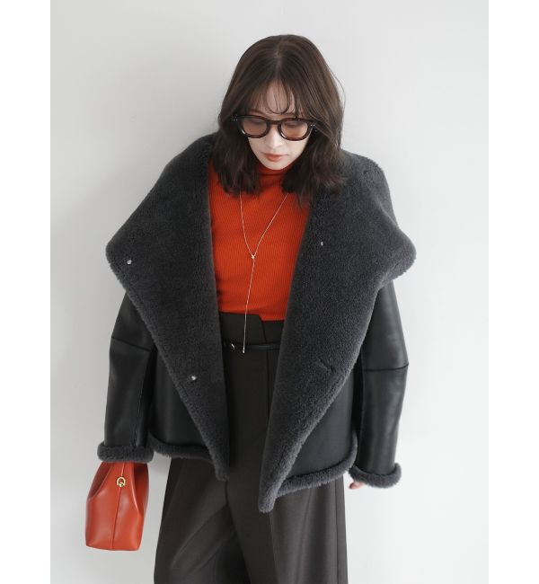LAGUNAMOON「フェイクムートンスタンドカラーコート」|その他|