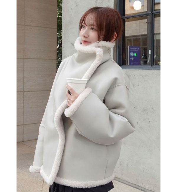 LAGUNAMOON「フェイクムートンスタンドカラーコート」|その他|