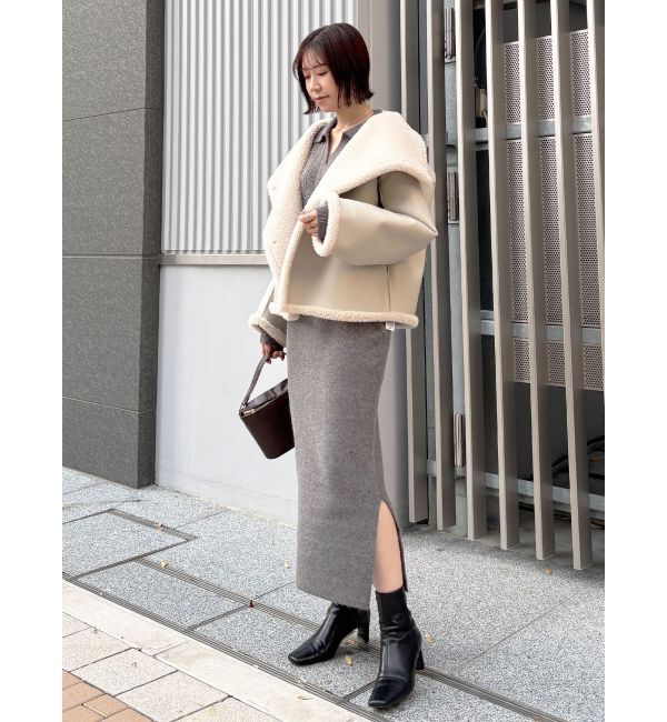 LAGUNAMOON「フェイクムートンスタンドカラーコート」|その他|