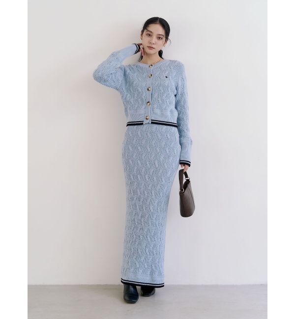 LAGUNAMOON「【POLO BCSコラボ】コットンケーブルニットカーディガンスカートセットアップ」|ワンピース|