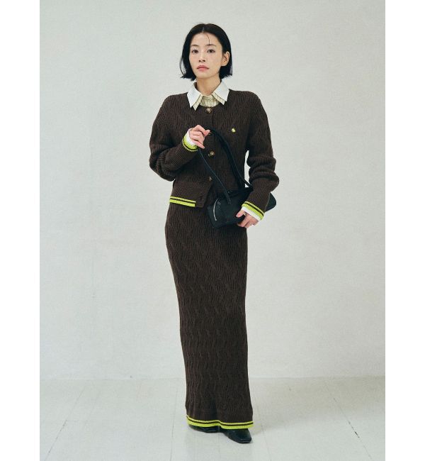 LAGUNAMOON「【POLO BCSコラボ】コットンケーブルニットカーディガンスカートセットアップ」|ワンピース|