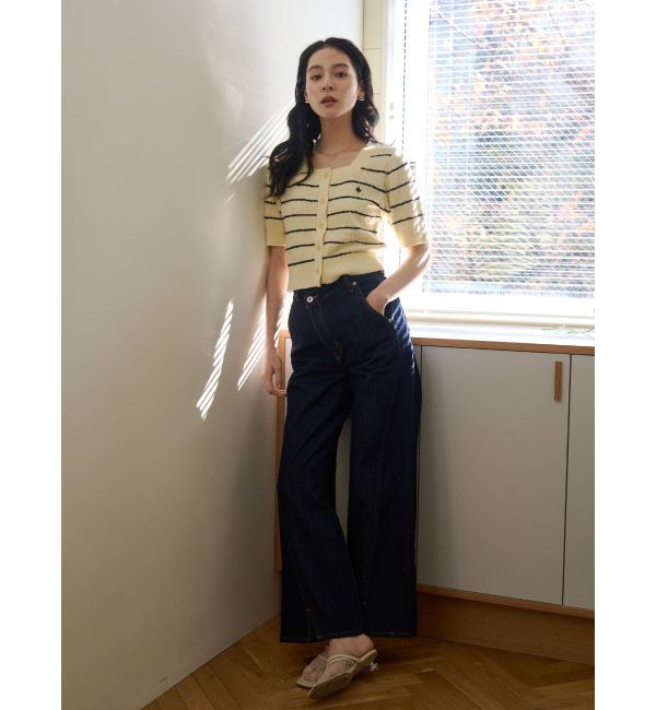 LAGUNAMOON「【POLO BCSコラボ】ブークレヤーンハーフスリーブコンパクトニットカーディガン」|ニット・セーター|