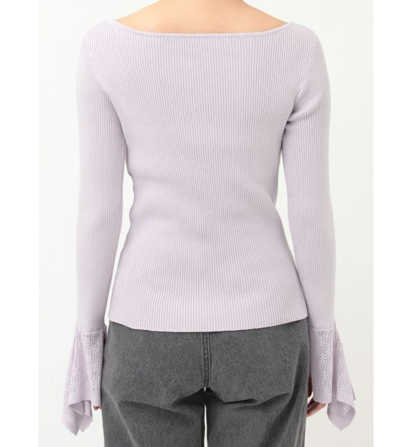 LAGUNAMOON「シアーパターンカフスリブニットプルオーバー」|ニット・セーター|