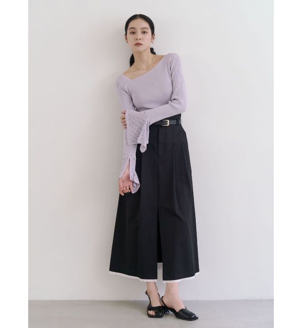 LAGUNAMOON「シアーパターンカフスリブニットプルオーバー」|ニット・セーター|