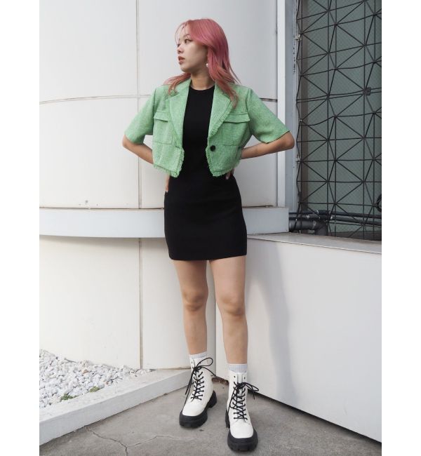 EVRIS「マルチボーダーニットミニワンピース」|ワンピース|