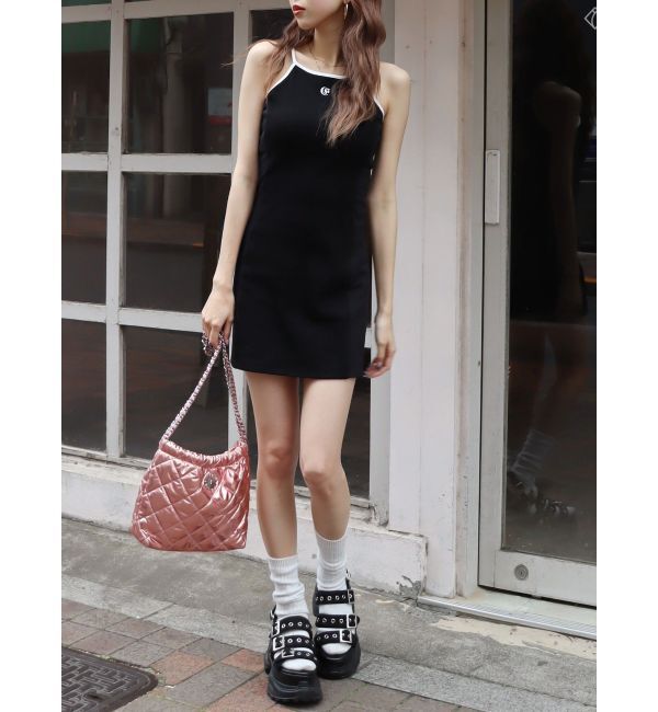 EVRIS「ワンポイントバイカラーミニワンピース」|ワンピース|