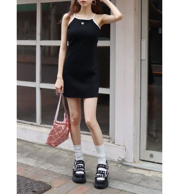 EVRIS「ワンポイントバイカラーミニワンピース」|ワンピース|