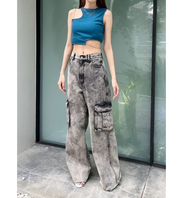 EVRIS「ブリーチデニムカーゴパンツ」|デニム|