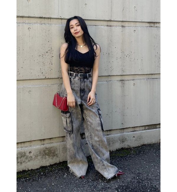 EVRIS「ブリーチデニムカーゴパンツ」|デニム|