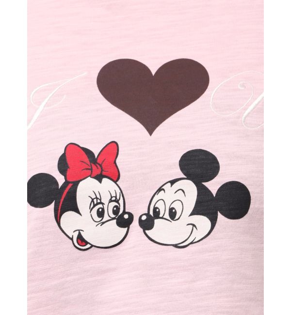 jouetie「【Mickey&Minnie】ILOVEレースリメイクトップス」|Tシャツ・カットソー|