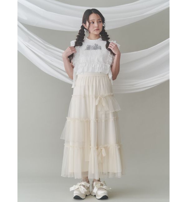 merry jenny「ランダムリボンチュールスカート」|スカート|