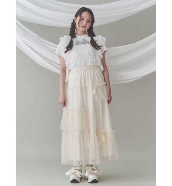 merry jenny「ランダムリボンチュールスカート」|スカート|