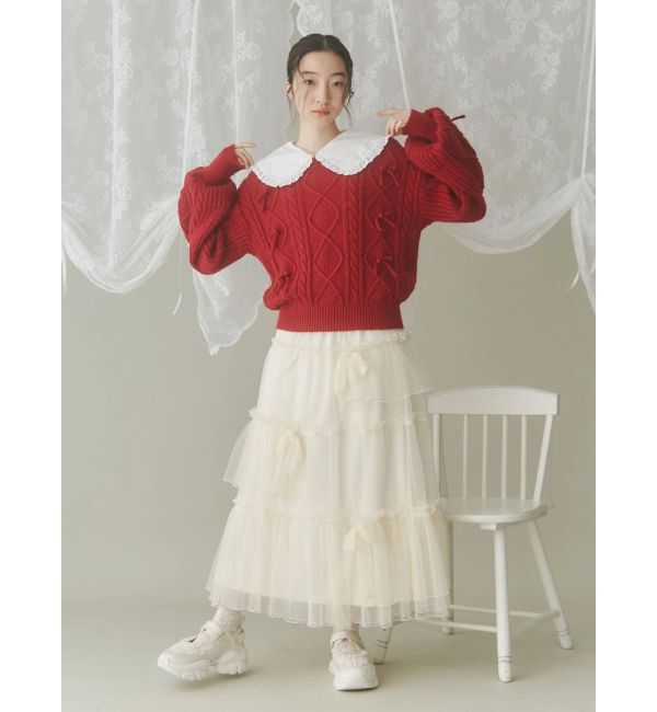 merry jenny「ランダムリボンチュールスカート」|スカート|