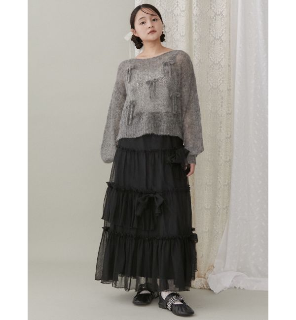 merry jenny「ランダムリボンチュールスカート」|スカート|