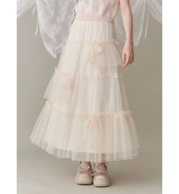 merry jenny「ランダムリボンチュールスカート」|スカート|