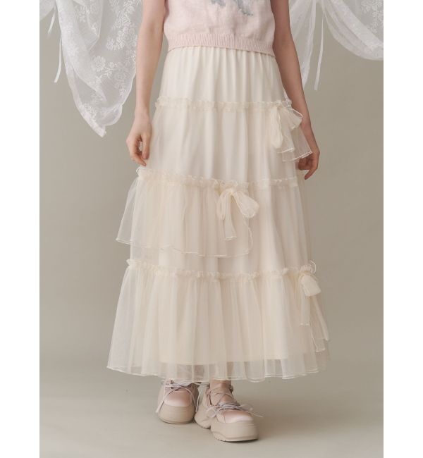 merry jenny「ランダムリボンチュールスカート」|スカート|
