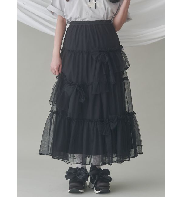 merry jenny「ランダムリボンチュールスカート」|スカート|ブラック