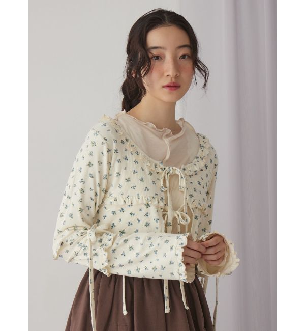 merry jenny「floralフリルリブボレロ」|カーディガン|