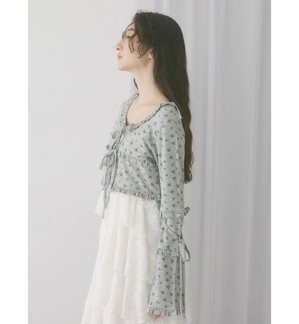 merry jenny「floralフリルリブボレロ」|カーディガン|