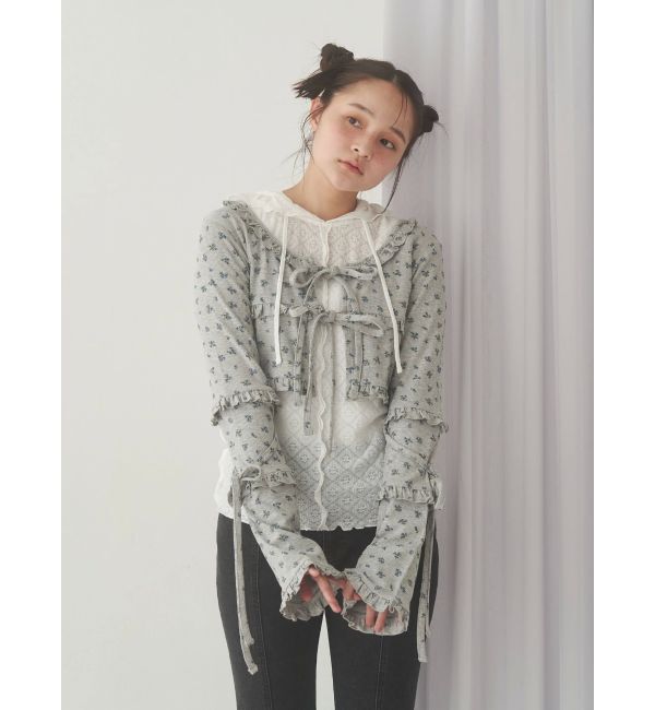 merry jenny「floralフリルリブボレロ」|カーディガン|