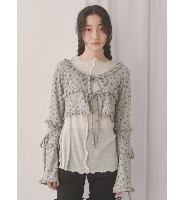 merry jenny「floralフリルリブボレロ」|カーディガン|