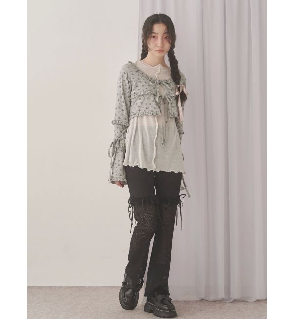 merry jenny「floralフリルリブボレロ」|カーディガン|