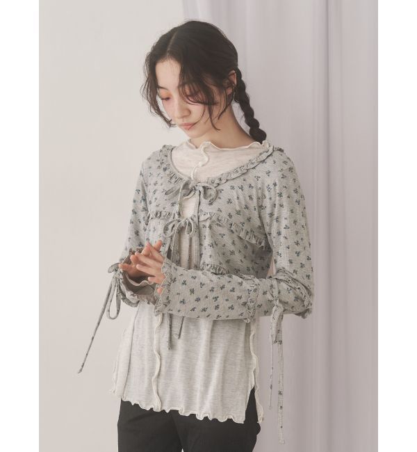 merry jenny「floralフリルリブボレロ」|カーディガン|
