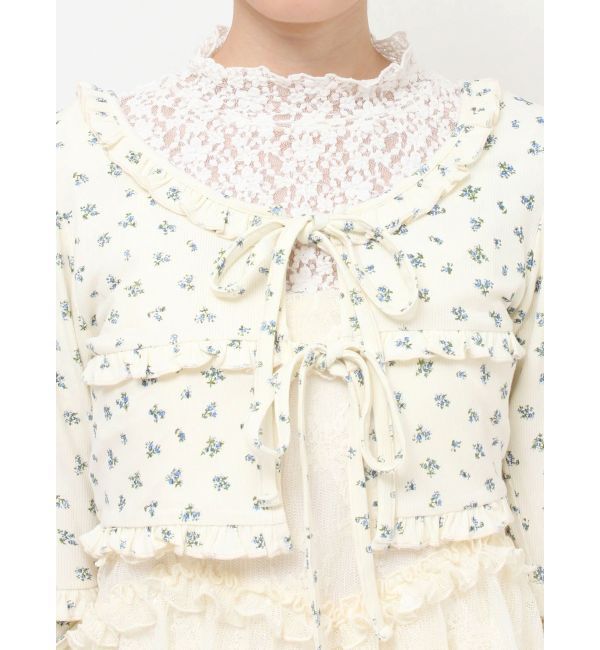 merry jenny「floralフリルリブボレロ」|カーディガン|