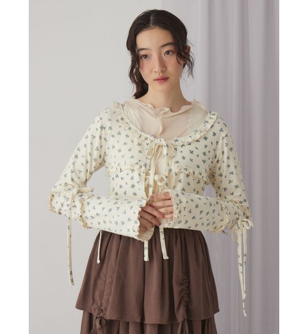 merry jenny「floralフリルリブボレロ」|カーディガン|
