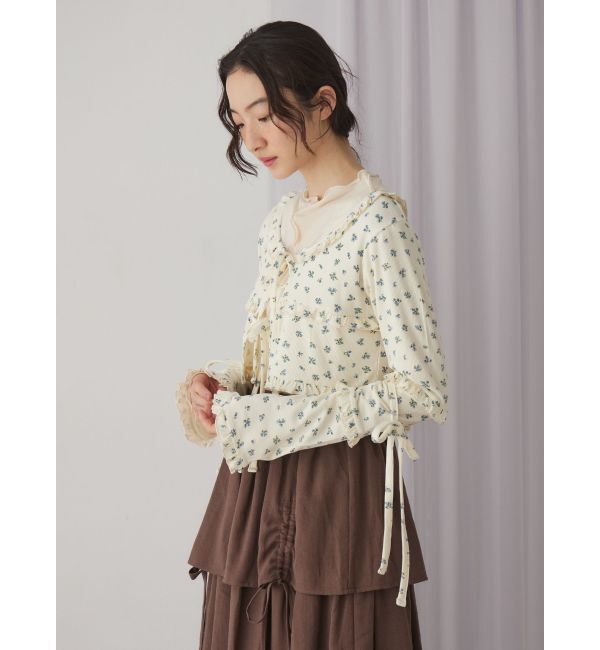 merry jenny「floralフリルリブボレロ」|カーディガン|