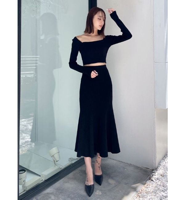 GYDA「2way コンパクト リブニット トップス」|ニット・セーター|