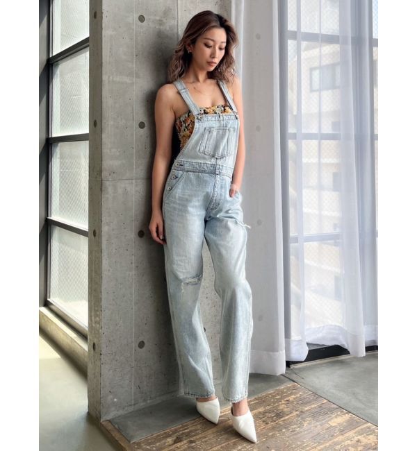 GYDA「ダメージLOOSE デニムサロペット」|オールインワン|