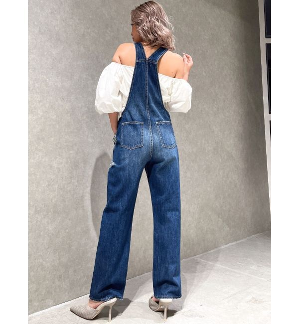 GYDA「ダメージLOOSE デニムサロペット」|オールインワン|