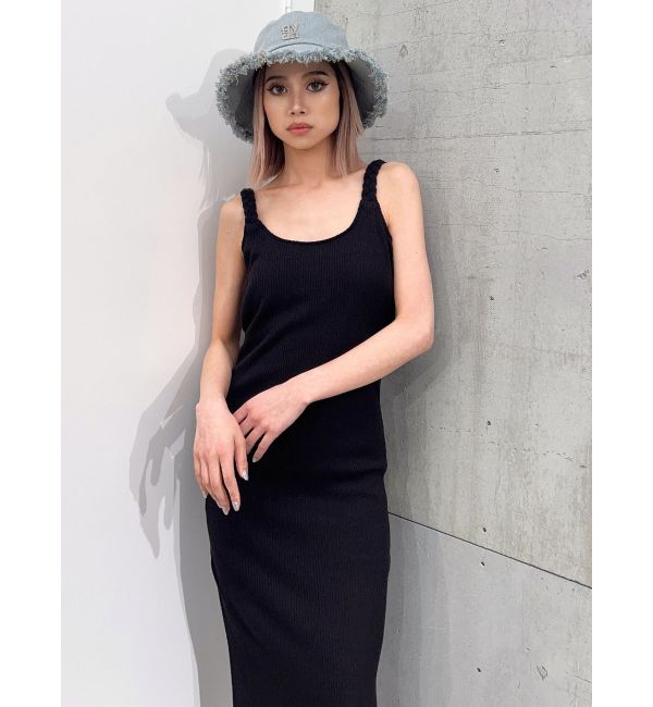 GYDA「TWISTショルダーストラップソフトタッチロングワンピース」|ワンピース|