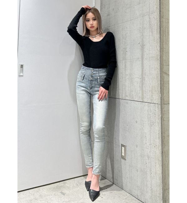 GYDA「クルーネックリブニットトップス」|ニット・セーター|