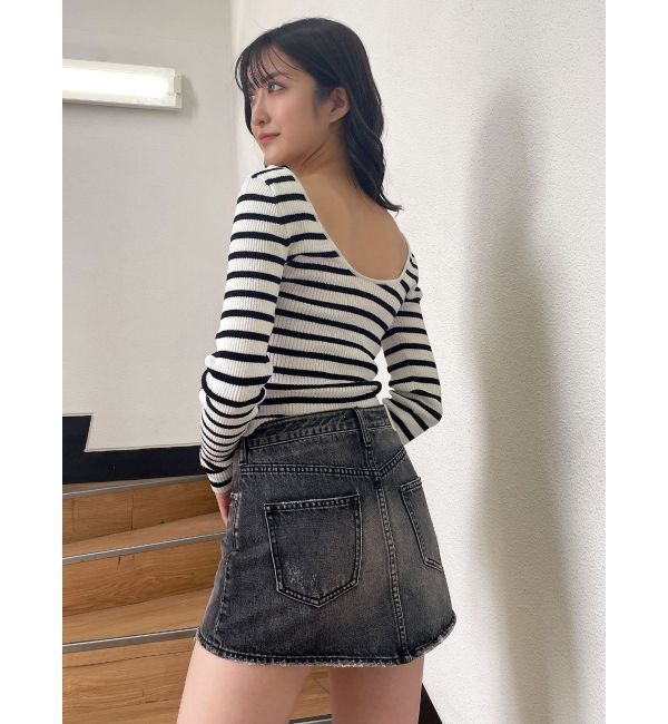 GYDA「クルーネックリブニットトップス」|ニット・セーター|