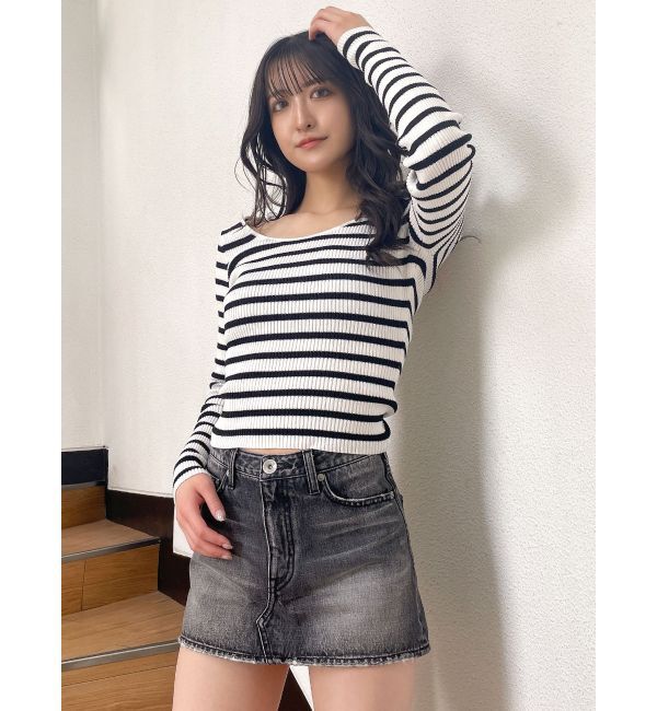 GYDA「クルーネックリブニットトップス」|ニット・セーター|