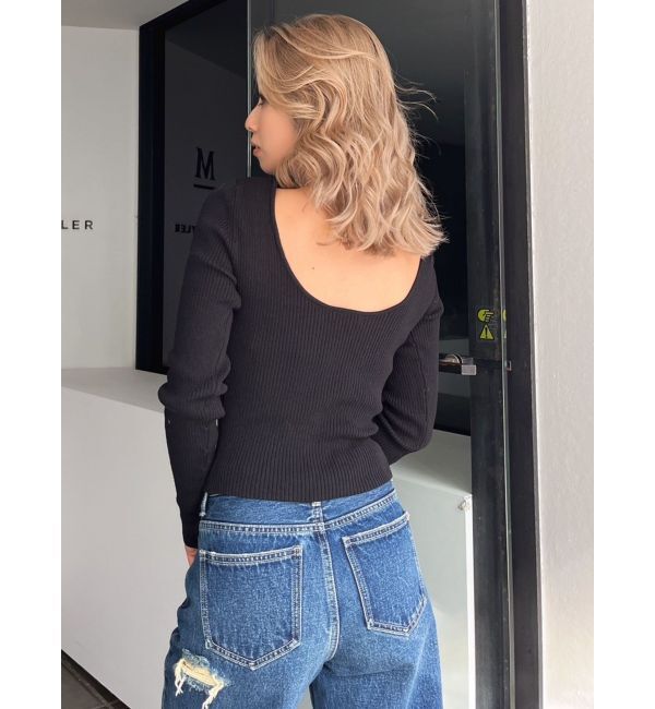 GYDA「クルーネックリブニットトップス」|ニット・セーター|