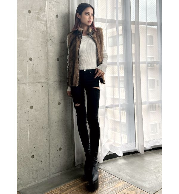 GYDA「クルーネックリブニットトップス」|ニット・セーター|