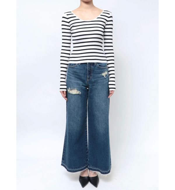 GYDA「クルーネックリブニットトップス」|ニット・セーター|