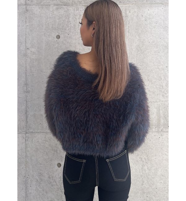 GYDA「シャギーニットショートカーディガン」|カーディガン|