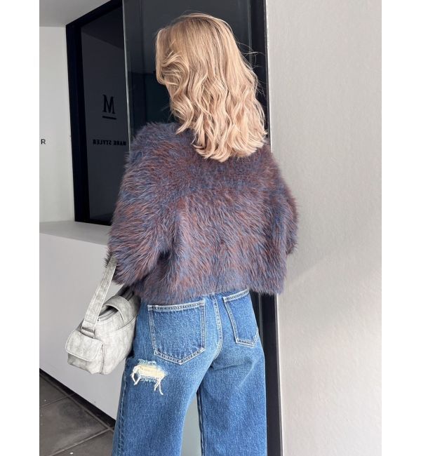 GYDA「シャギーニットショートカーディガン」|カーディガン|